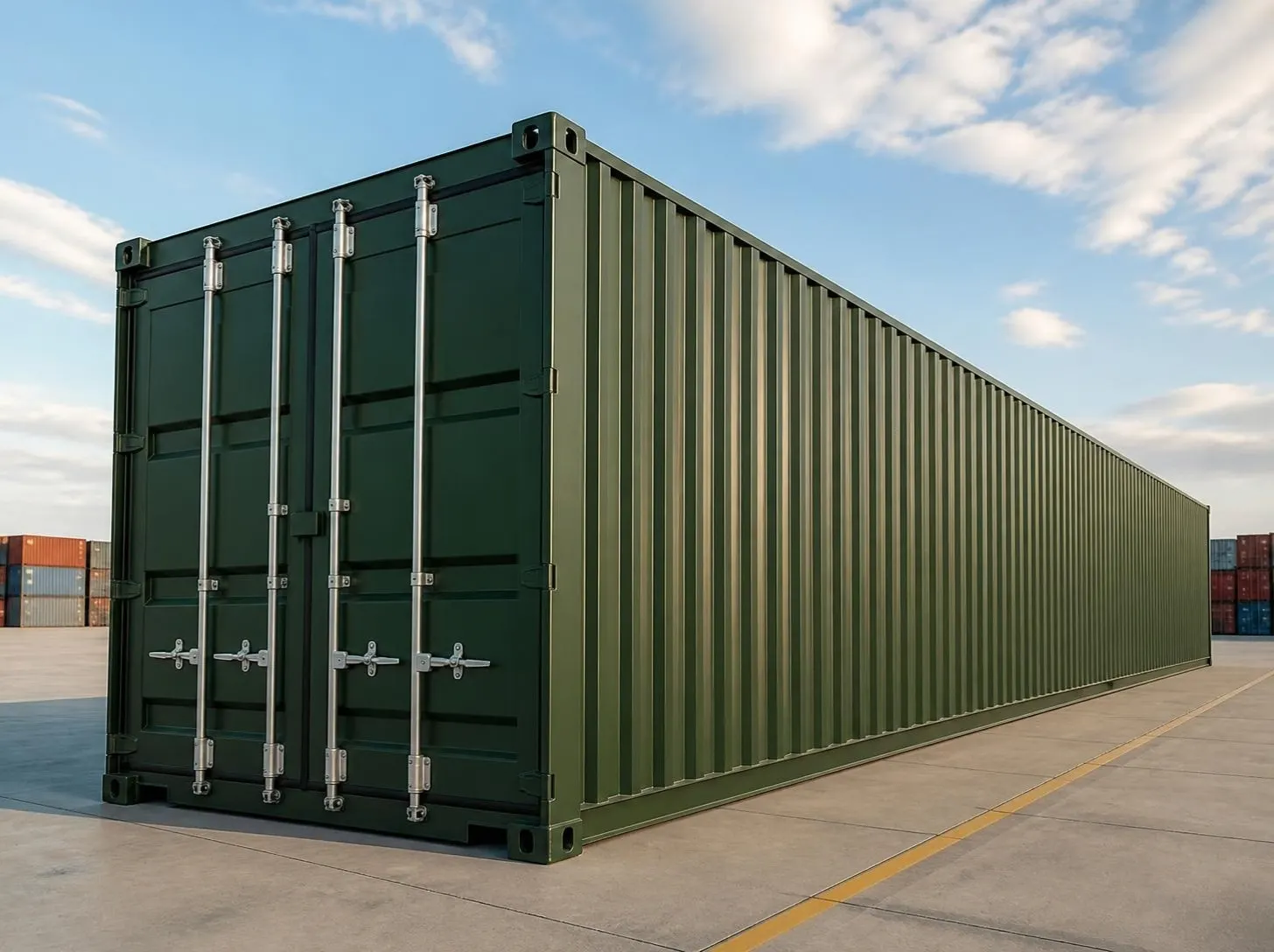 Container seco (Dry) de 40 pies color verde